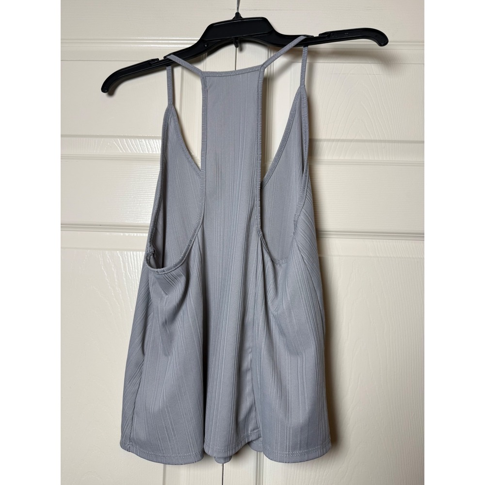 Intimately by Free People Gray Ribbed Racerback Loose Flowy Tank Top